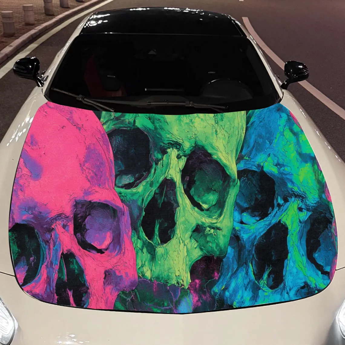 

Red, Green, and Blue Skeletons Car Hood Vinyl Stickers Car Surface Protection Decal Car Decoration Cover Vinyl Wraps Waterproof
