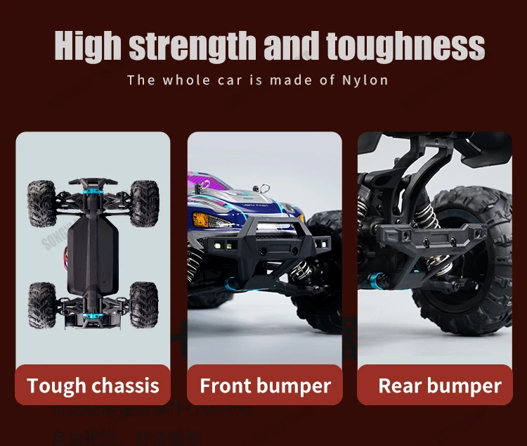 50 or 80KM/H Rc Cars 1/16 Off Drift Road 4WD with LED 2.4G Waterproof Remote Control Monster Truck for Adults and Kids Toy Gift