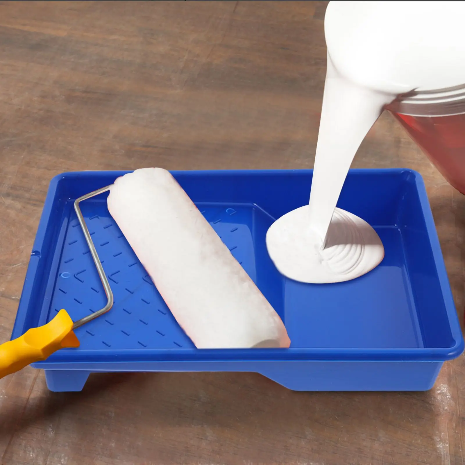 Supporto per vassoio di vernice da 9 pollici Fodere per padelle Forniture per pittura murale Carta in plastica Organizzatore di lettere Viaggio a rulli