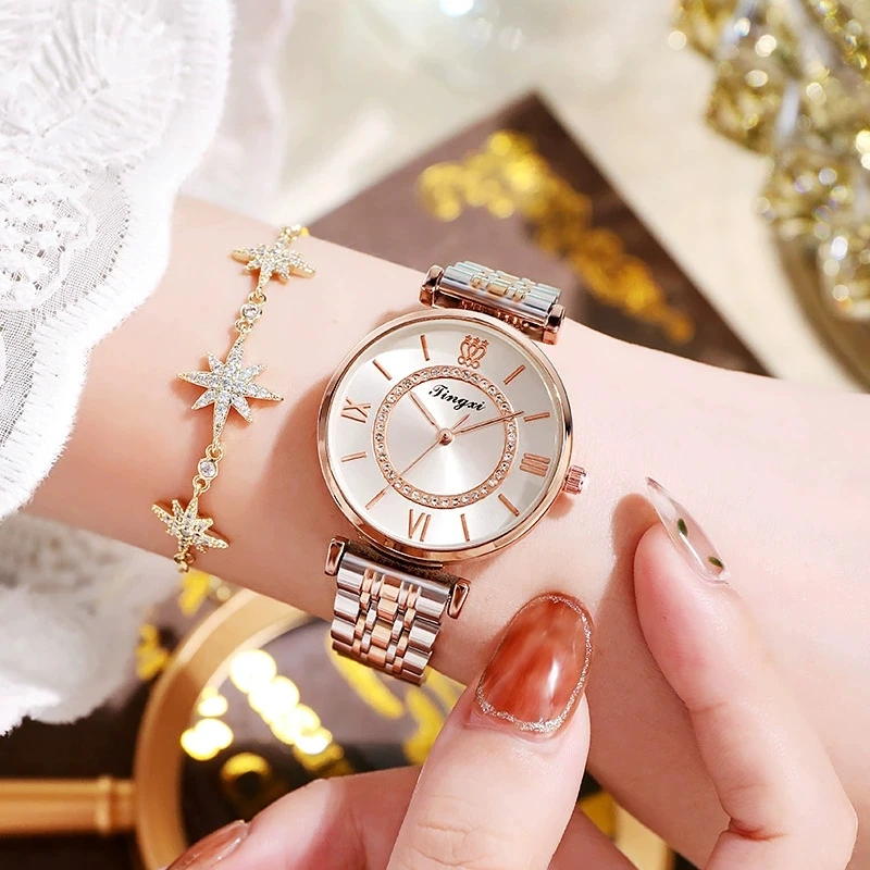 

Женские роскошные женские часы-браслет с кристаллами, лучший бренд, модные женские кварцевые часы с бриллиантами, стальные женские наручные часы