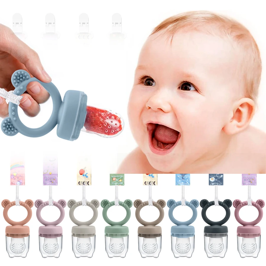 

Silicone Baby Teether Fruit Feeder With Cover Nipple Fresh Food Vegetable Supplement Soother Nibbler Baby Accessories Newborn