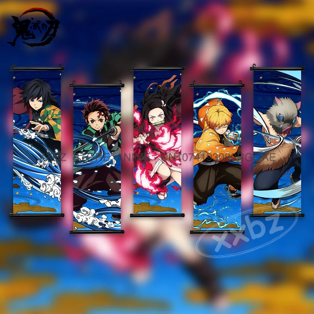 Demon Slayer Scroll Bild Anime Hängendes Gemälde Kamado Tanjirou Poster Home Decor Wandkunst Leinwand Geschenk für Kindertag – Detail 2