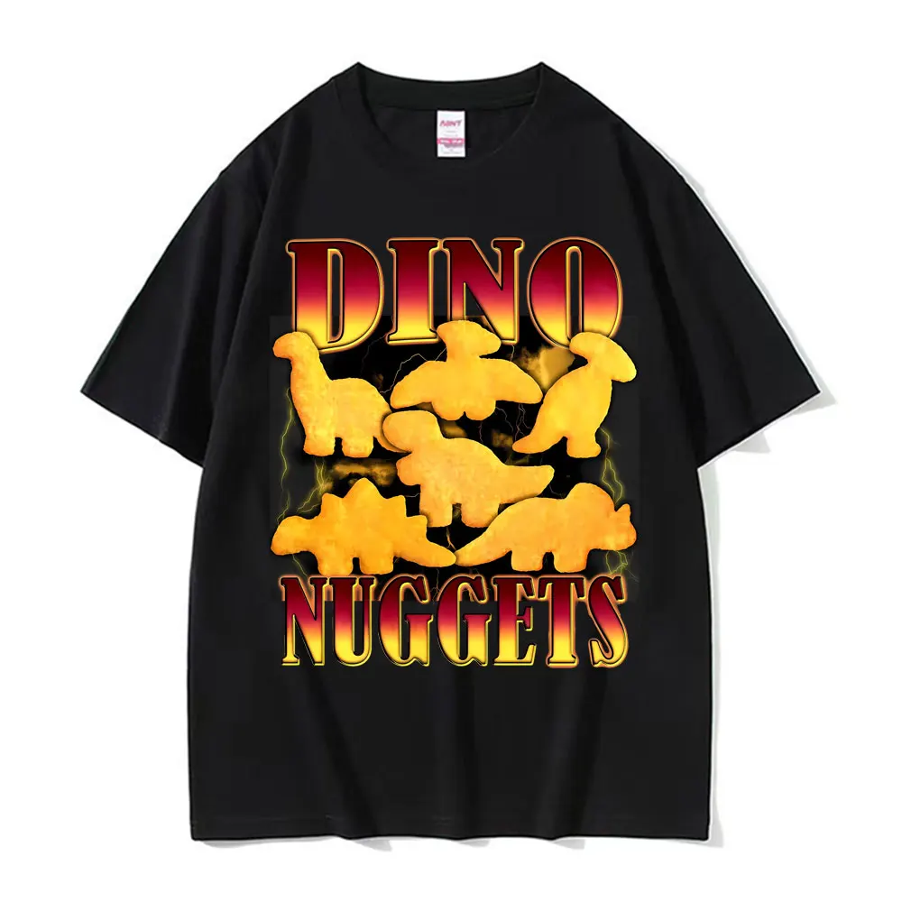 Funny Chicken Nuggets Vintage Style Meme Graphic T-shirt Men Women Hip Hop Gothic Oversized T Shirt 100% Cotton Comfort T-shirts image 5
