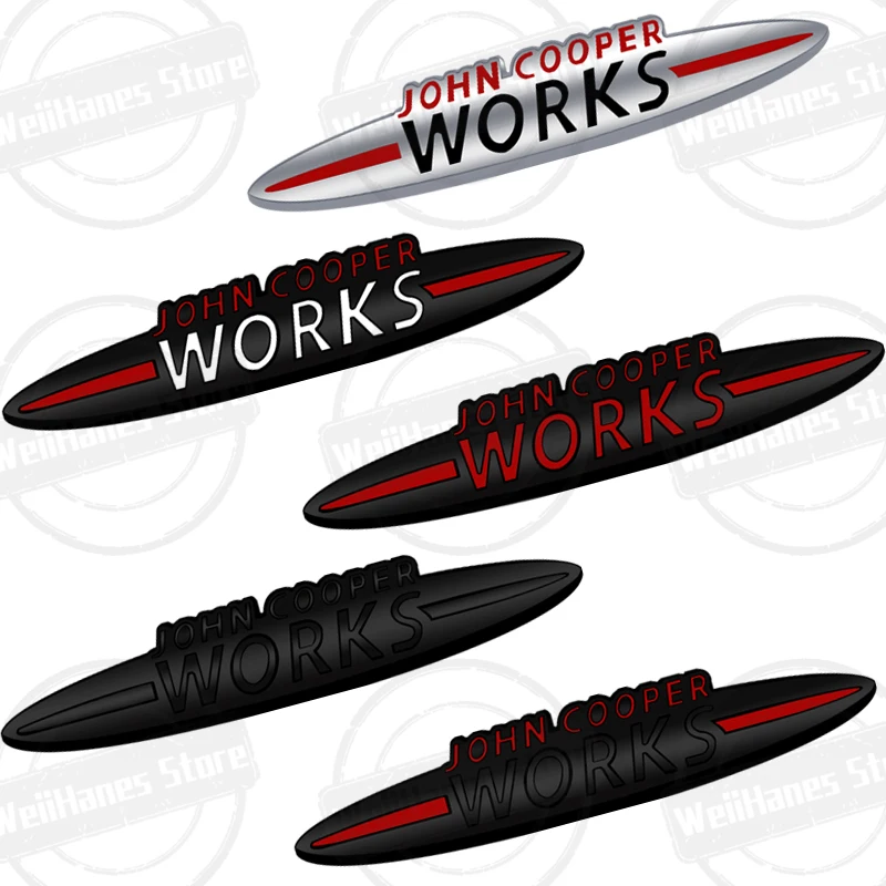 Metal For John Cooper Works Mini Cooper S JCW R56 R57 Countryman Clubman Paceman Grille Sticker Car Rear Trunk Body Emblem Badge