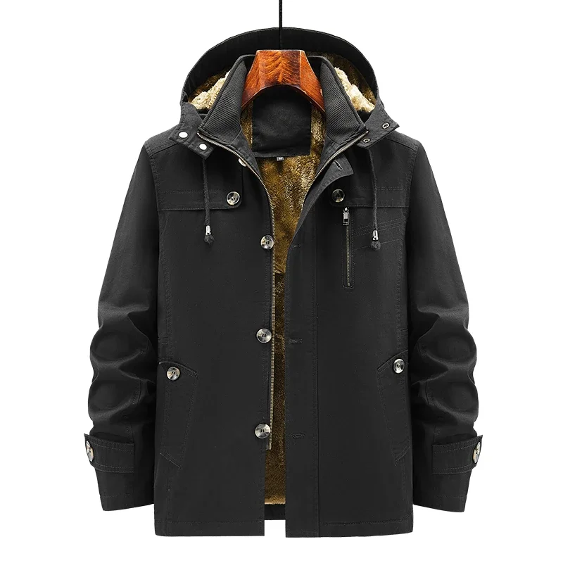 

2025 2025 Outwear Parkas Men Winter Thicken Warm Brand Jackets Winter Fleece Hooded Jacket Windbreaker Coats Casual Fashion Long