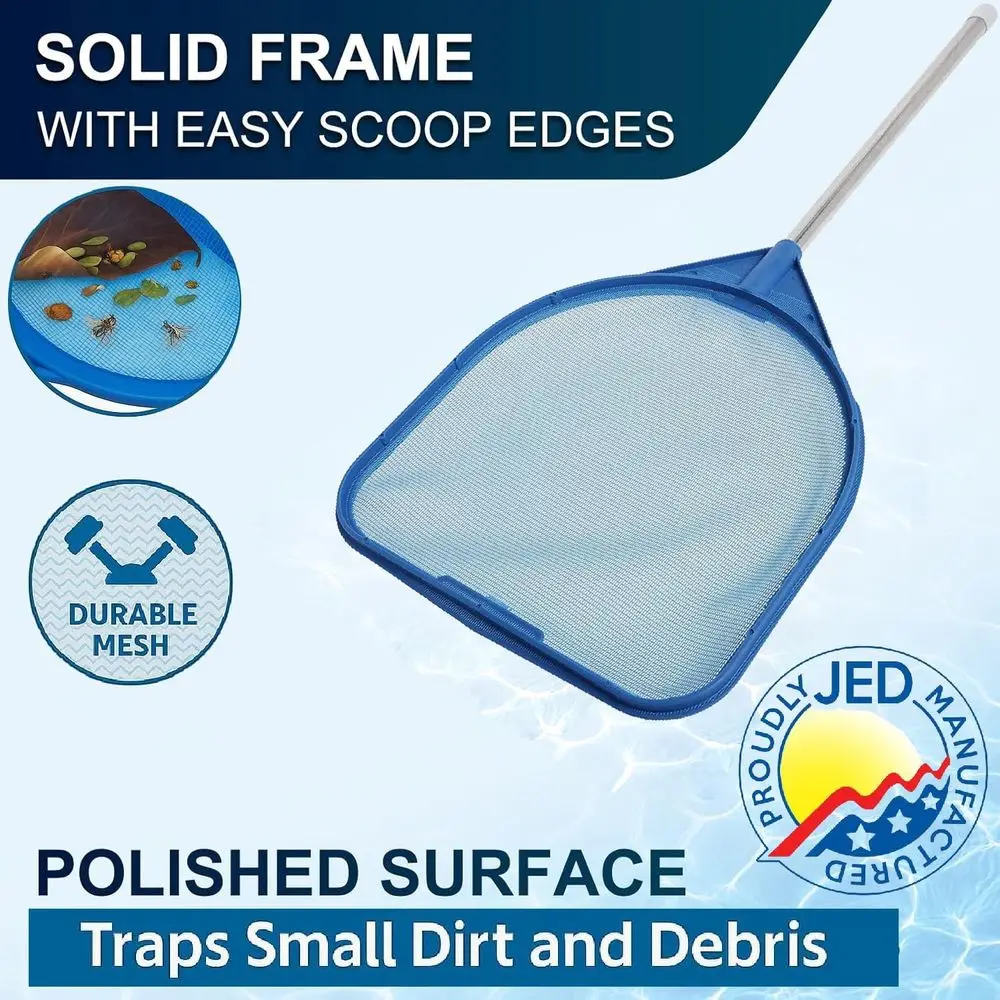 Handheld Pool Skimmer Net for Hot Tubs, Small Pools, and Aquariums - Blue
