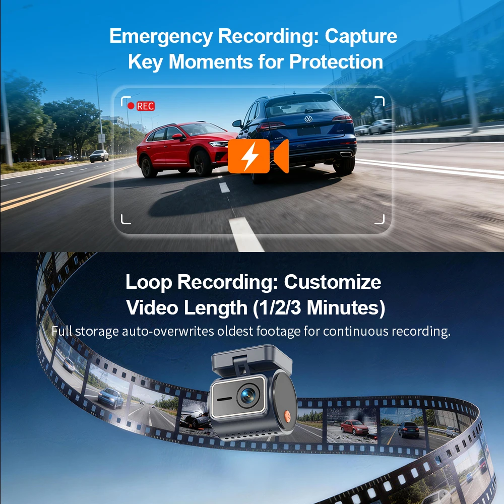 KAWA Dashcam MINI 7 Pro 4K Stealth-Display Sprachsteuerung Superkondensator Dashcam Loop-Aufnahme HDR Auto-DVR Parküberwachung – Detail 11