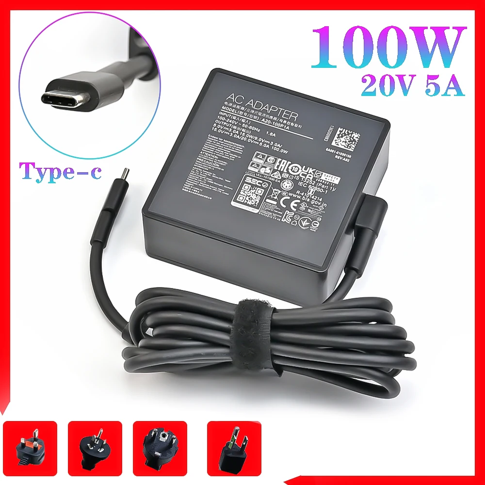 Carregador de Adaptador ac para Asus Rog Flow X13 Gv301 Z13 Gz301 A20100p1a Usb Tipo-c Usb-cpd Laptop Rápido 100w 20v 5a
