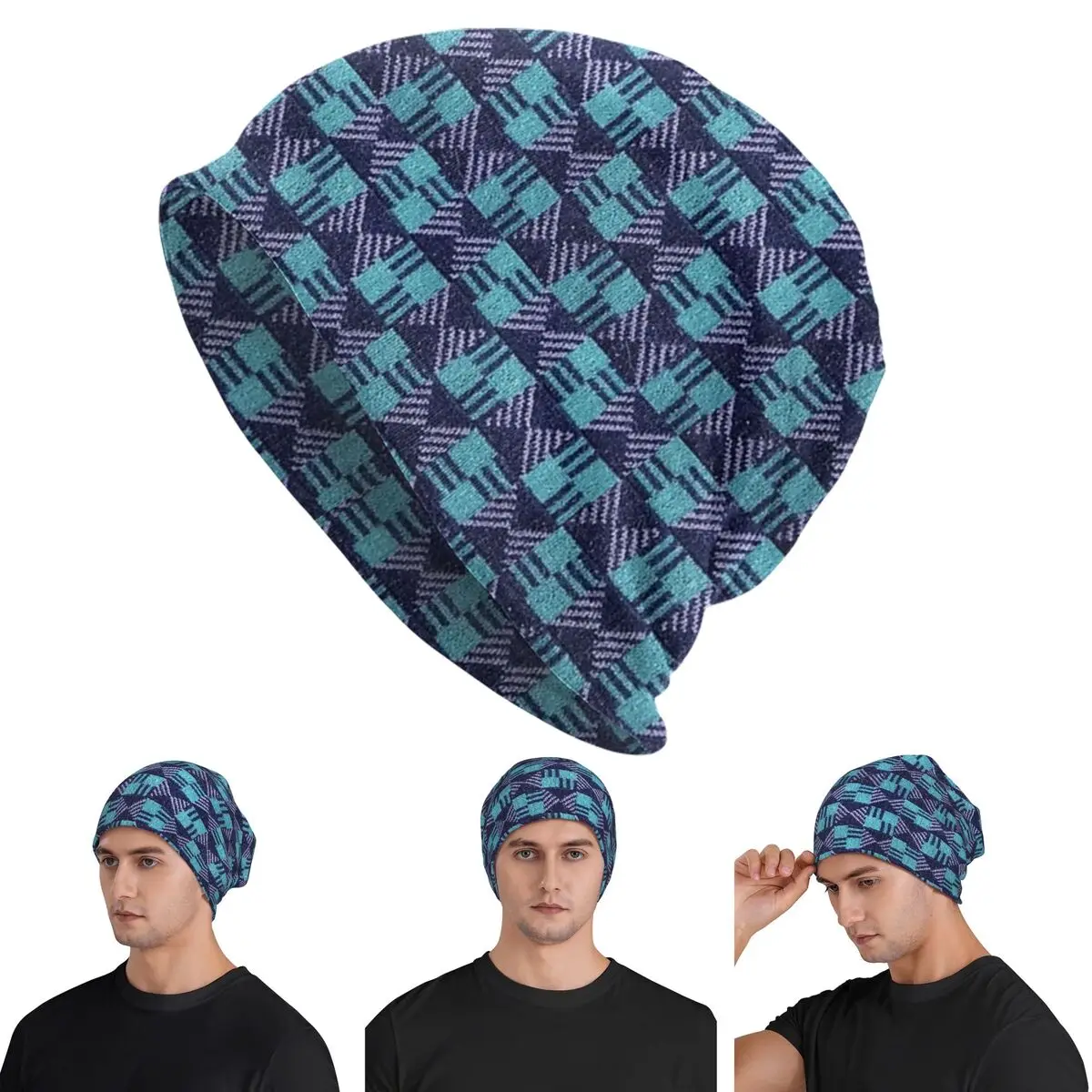 

Waterloo And City Line - London Underground Seat Cover Moquette Skullies Beanies Hats Warm Autumn Cap Knitted Bonnet Caps Adult
