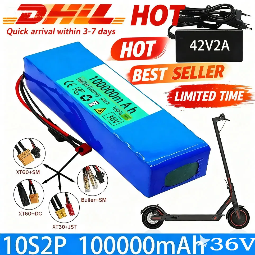Elektroroller 36V 10S2P 10Ah 18650 Batteriepack 500W 36V Lithium-Ionen-Akku