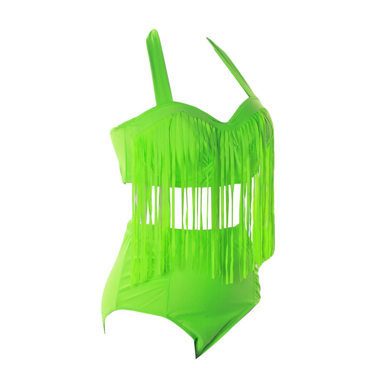 Tassel Bikini Bathing Suit 2Pcs Swimwear Summer Beach Wear Sexy Women Solid Color Swimsuit Plus Size Bathing Suits