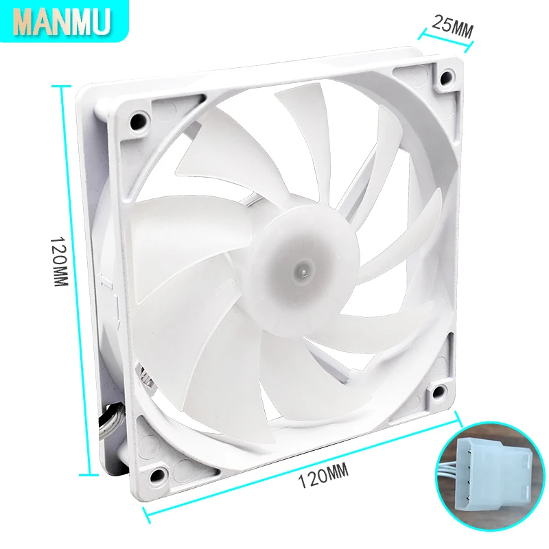 Manmu duża promocja wentylator obudowa PC 120mm RGB LED do komputera chłodzenie powietrzem wentylatory 4pin Gaming Cooler