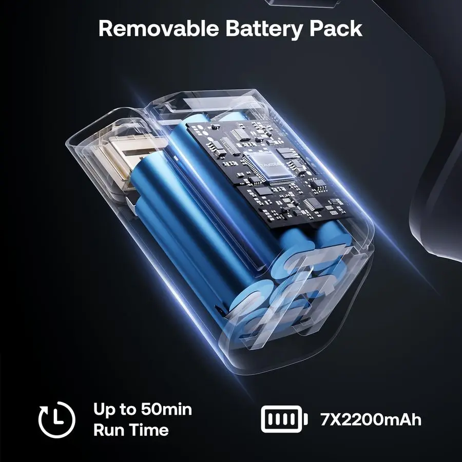 مكنسة كهربائية لاسلكية، مكنسة كهربائية خفيفة الوزن قائمة بذاتها مع وقت تشغيل 50 دقيقة، شفط قوي، مكنسة لاسلكية مضادة للتشابك