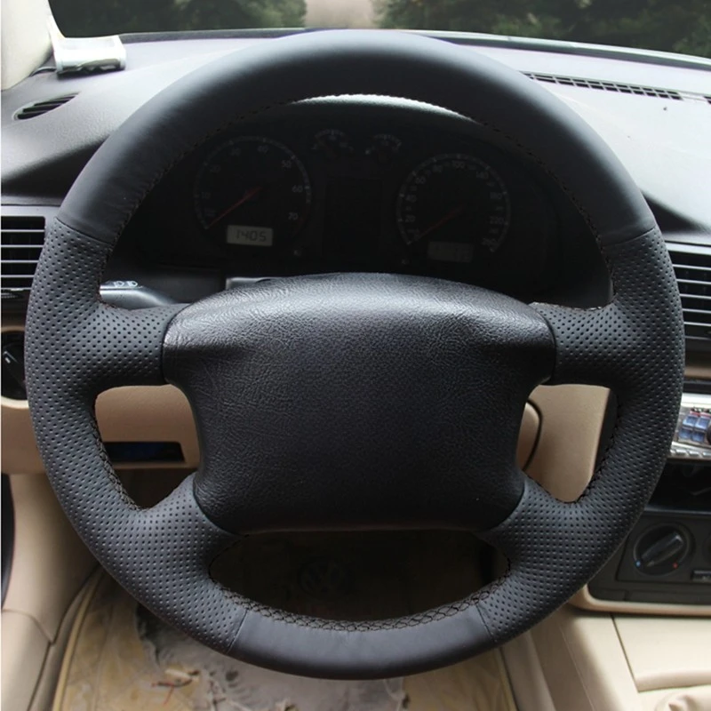 Black Steering Wheel Cover Artificial Leather Car Steering Wheel Cover for Volkswagen VW Passat B5 1996-2005 Golf 4 1998-2004