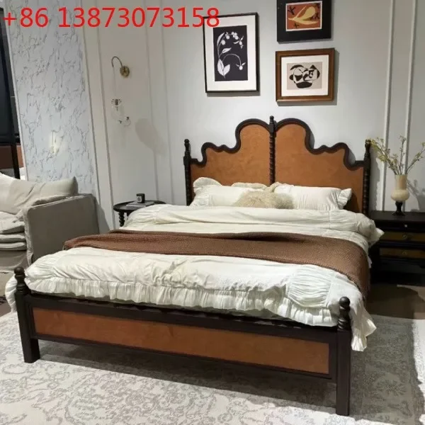 

French retro bedroom double bed antique designer butterfly creative 1.8 meters, wedding bed princess bed