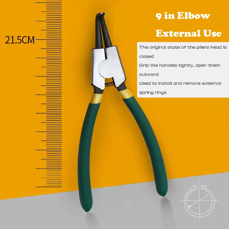 5/7/9 Zoll Spreng ring zange Set Hochleistungs-Innen-/Außen-Sicherungs ring zange Kit gerade gebogene Backe zur Aufbewahrung von Ringent ferner – Detail 16