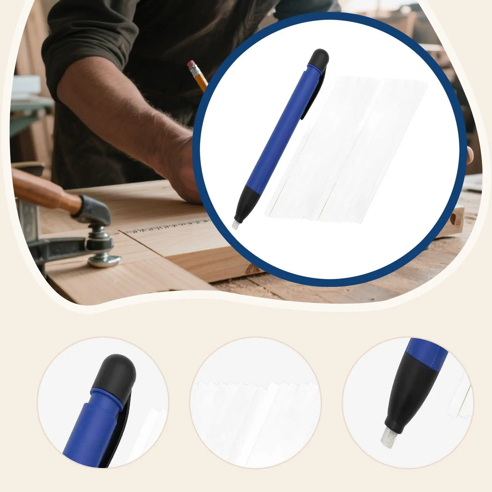 Industrial Soapstone Pencil Holder Heat Resistant Clear Marking Tool for Metal Welding Fabrication and Construction Work
