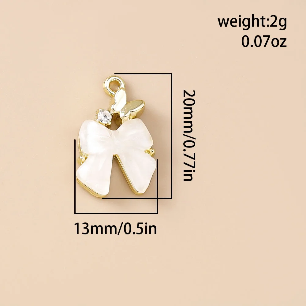 Leslie 5 Stück rosa Y2K-Serie Herz Blume Wolke Schmetterling Anhänger für DIY handgemachte Halskette Armband Schmuckherstellung Zubehör – Detail 17