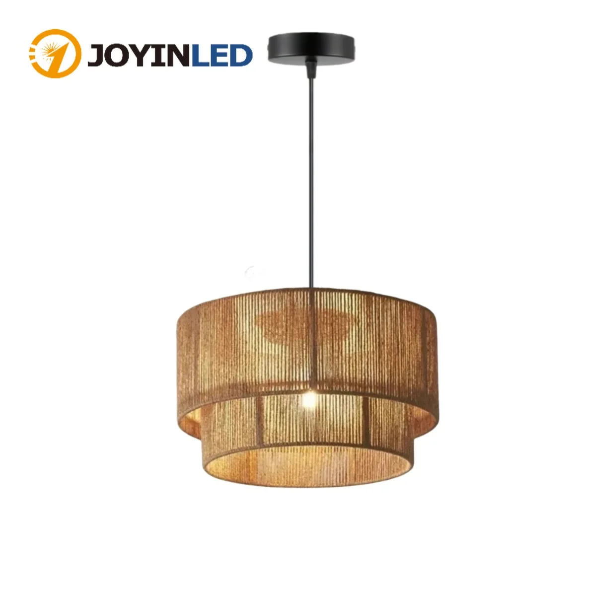 

JOYINLED 45cm Hemp Rope Ceiling Light Vintage Chandelier Tea Room E27 Lighting Fixtures for Bedroom Living Room Dining Room Lamp