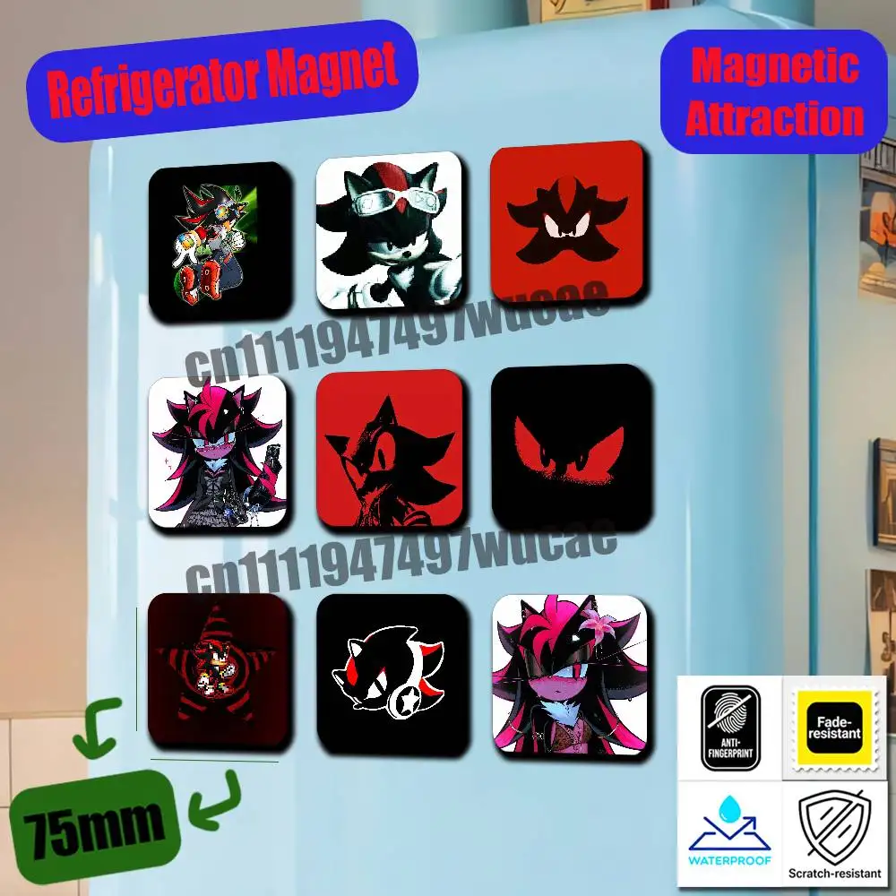 For Shadow The H-Hedgehog Fridge Magnets Freezer Metal Cabinet Custom Refrigerator Magnetic Card Case