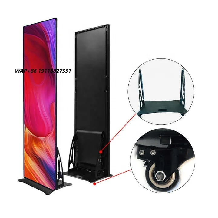 

Indoor Advertising Poster LED Screen P1.86 P2 P2.5 Portable Smart Player Wifi USB Control for Shopping Mall