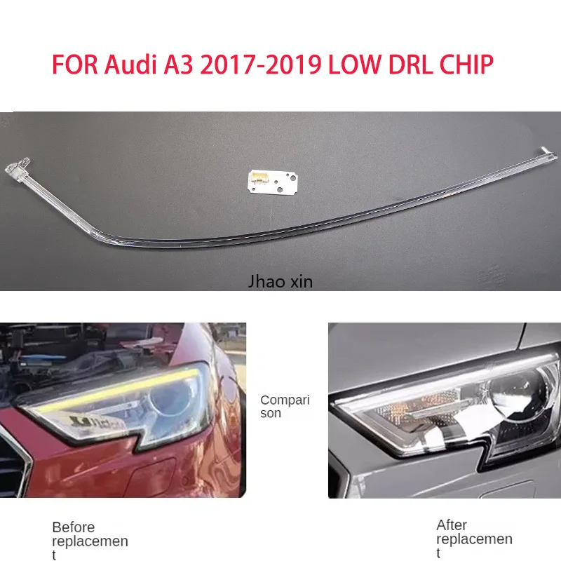 For Audi A3 LOW 2017-2019 Car Headlights DRL Light Strips Angel Eyes Chip Ballast Module Illuminations Maintenance Accessories