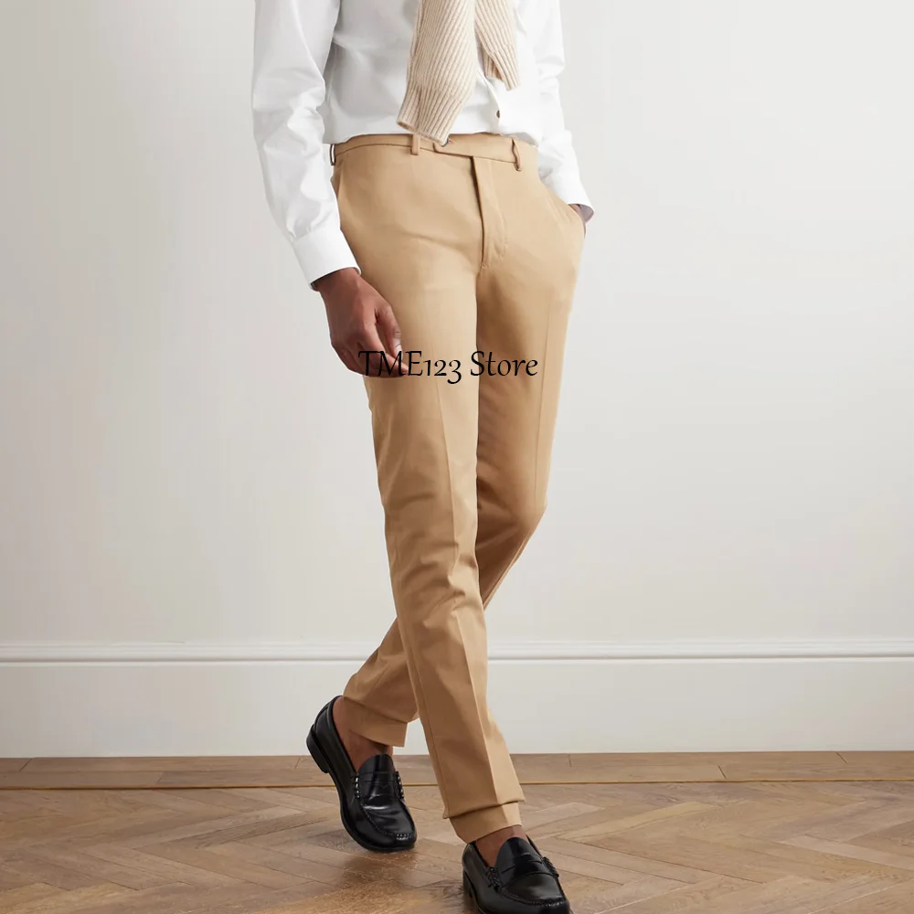 

Work Casual Pants for Man Trousers Straight Leg Formal Classic Men's Pants Plain Fabric Trouser Tailoring Streetwear Clothing
