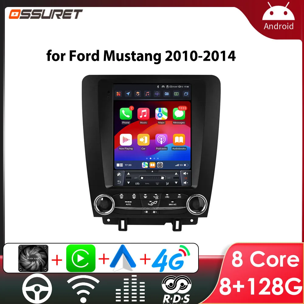 Auto-Multimedia-Player für Ford Mustang 2010–2014, Autoradio, intelligenter Bildschirm, 9,7 Zoll, Android 14 2 Din, Stereo-GPS-Navigation, 4G RDS