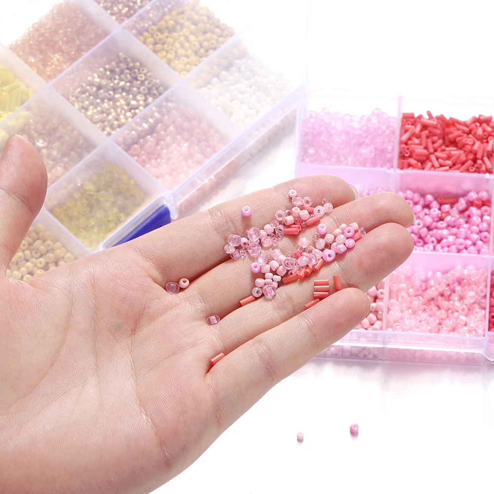 1Box Glass Seed Colorful Bead Small Craft Tube Beads For DIY Bracelet Necklaces Crafting Jewelry Making Kits Supplies