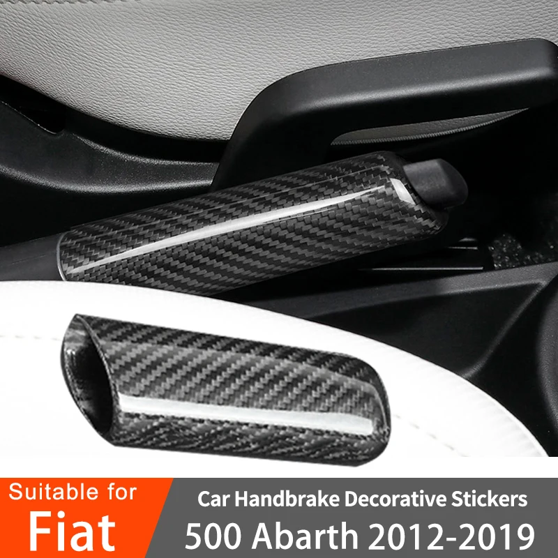 Car Carbon Fiber Interior Accessories  For Fiat 500 2012 2013 2014 2015 2016 2017 2018 2019 Car Handbrake Decorative Stickers