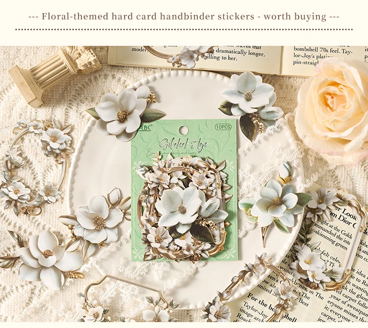 Journal GO Scrapbooking DIY 3D-Aufkleber, Blumenalbum, Journaling-Zubehör, Hobby-Album, Karte, DIY, florale Aufkleber, 10 Stück – Detail 2