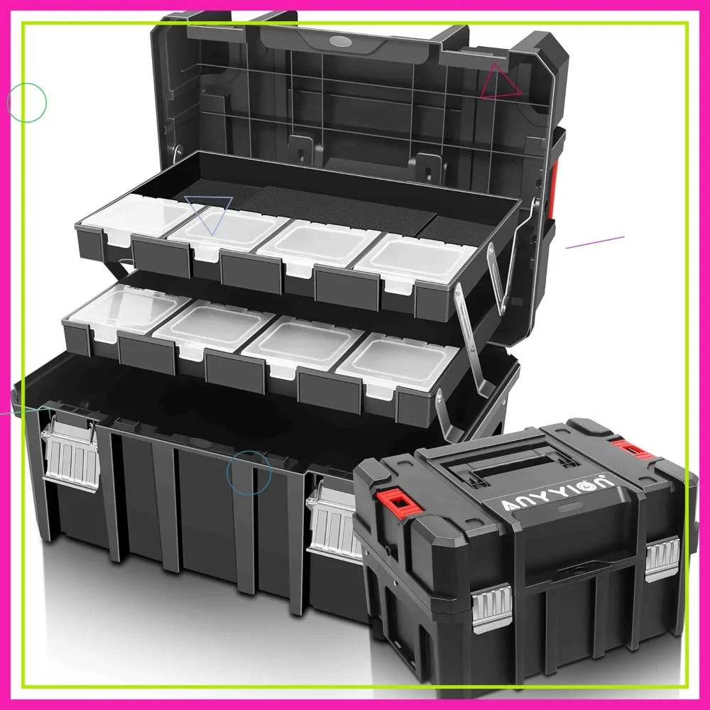 

Трехуровневый складной портативный органайзер для инструментов с многофункциональным хранилищем для удобного доступа