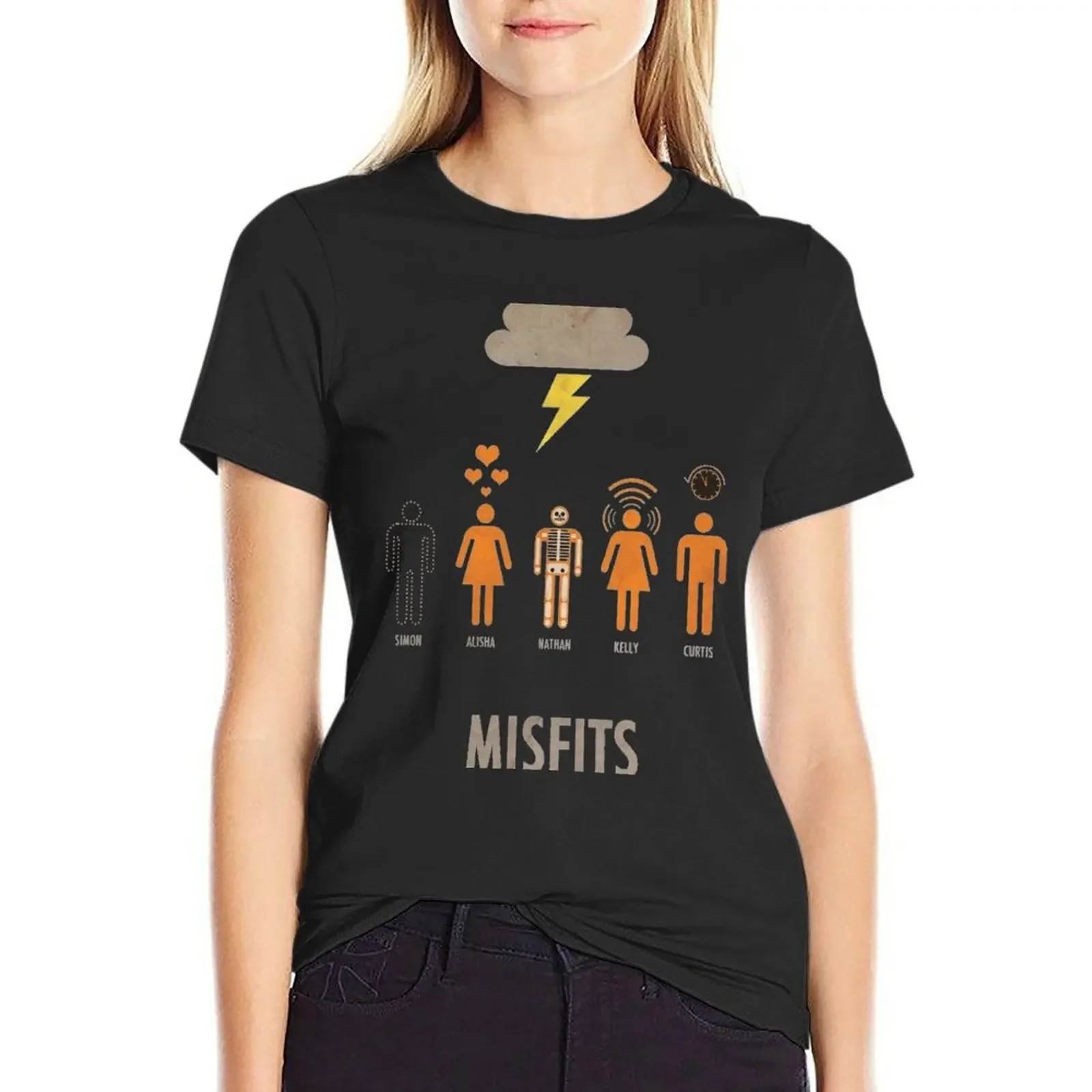 

Misfits T-shirt kawaii clothes female shirts graphic tees t-shirt dress for Women long