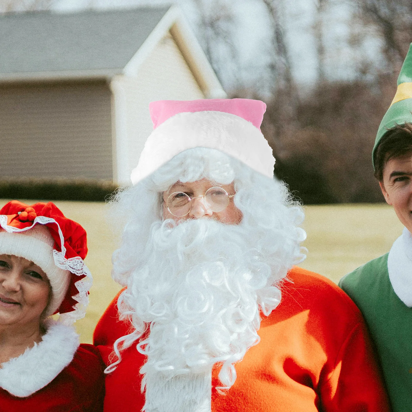 

Christmas Party Hat Unisex Thickened Santa Cap Warm Xmas Headwear Festive Decoration Adorable Xmas Hat Christmas Decoration Cap