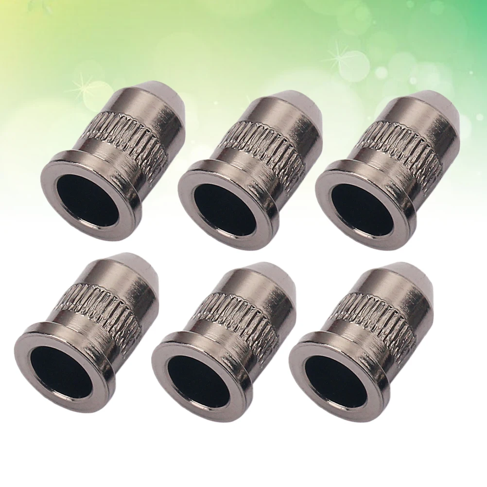 

6 Pcs Awl Buckle Guitar Mounting Ferrules Electric Accessories String Cap Through Accessories Parts Bass