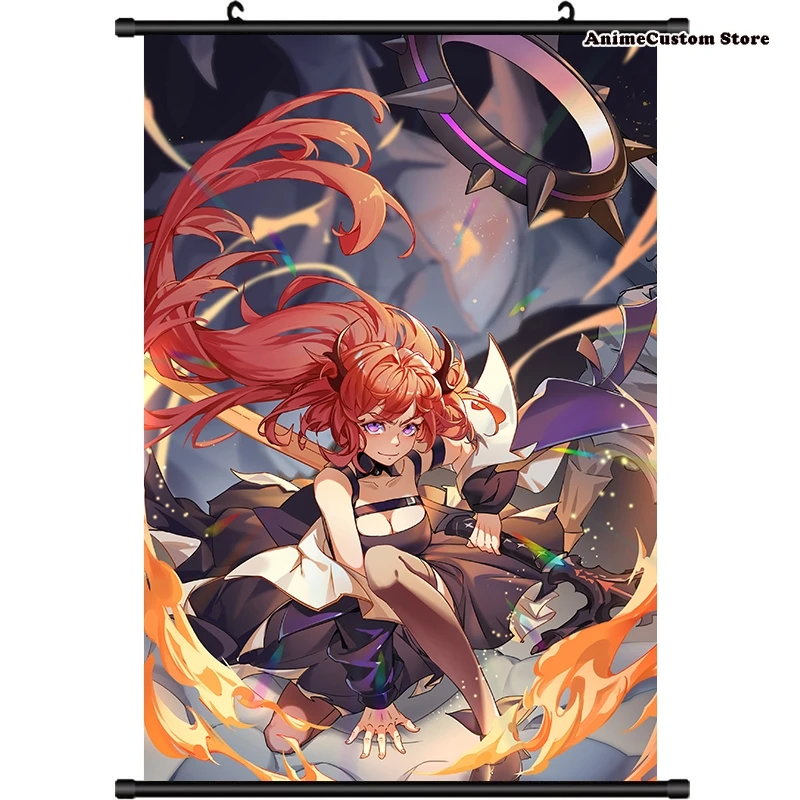 สาวเซ็กซี่ Arknights Surtr Wall Scroll Roll โปสเตอร์ภาพแขวนโปสเตอร์เกมตกแต่งบ้านอะนิเมะคอลเลกชันคอสเพลย์ Art Xmas ของขวัญ