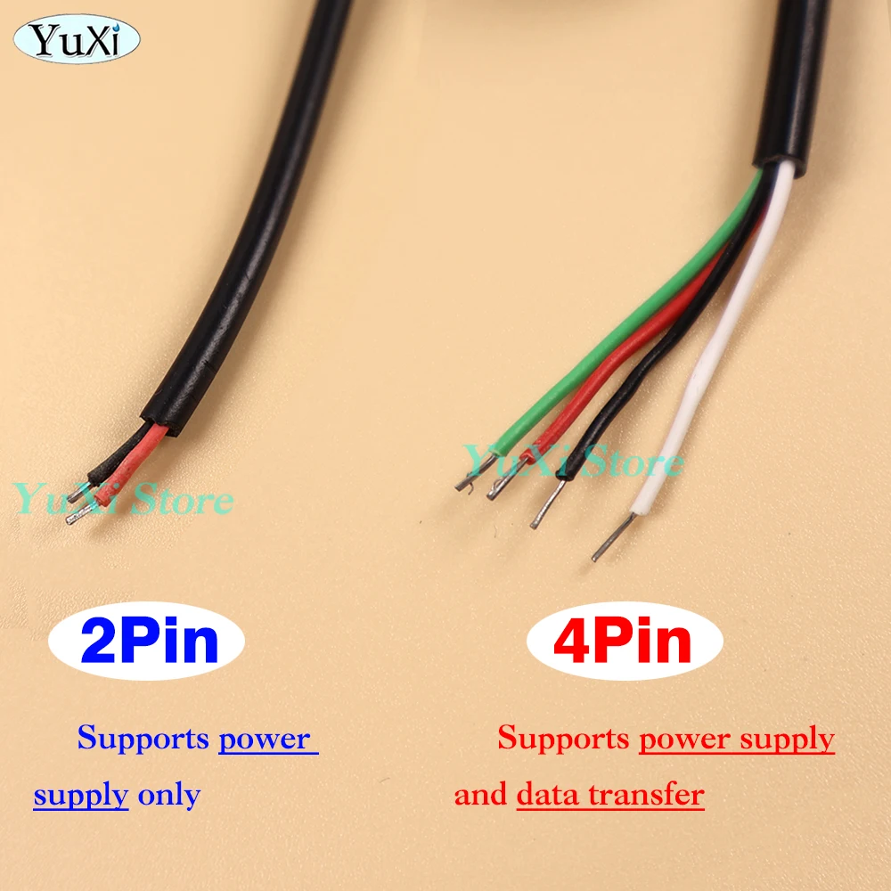0.3M USB Male Female Plug Power Supply Charger Connector 2 Pin 4 Pin DIY Extension Cable Welding Type Wire Data Transfer 5V Line