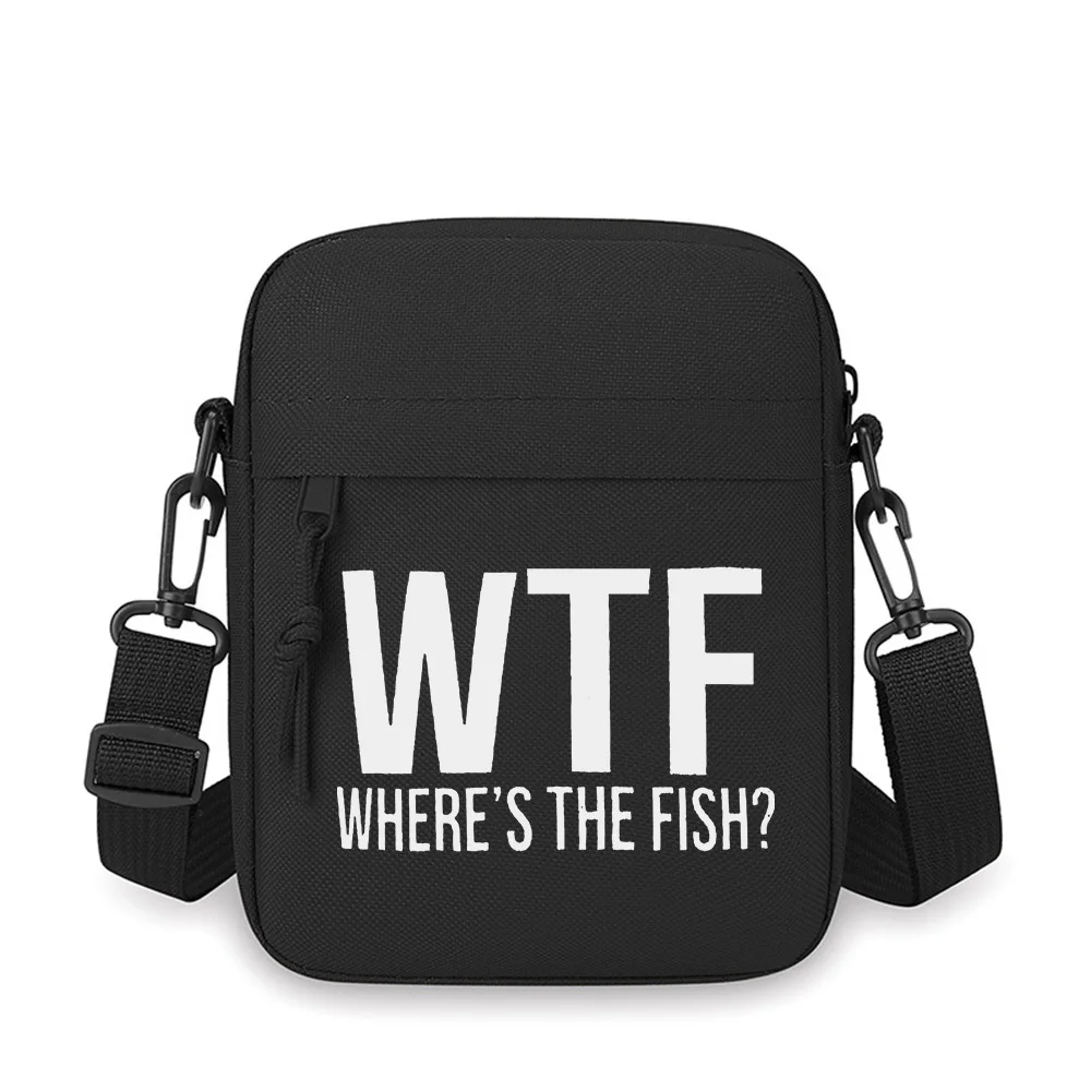 WTF Where fish the is Men Crossbody Bag Single Shoulder Women Cartoon Anime Film Printing Design Unisex