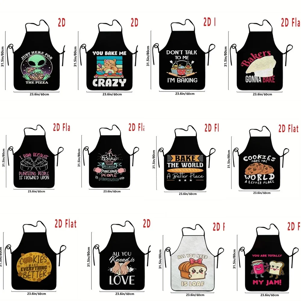 Funny Baking Quote Printed Apron for Women Men Chef Kitchen Cooking Bib Black Humorous Pun Pinafore Cafe Baker Accessories