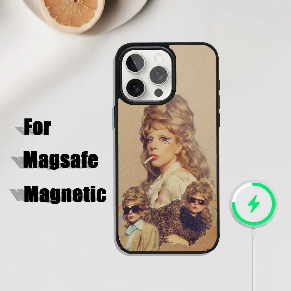 L-Lady Singer G-Gaga Die With A Smile Phone Case For iPhone 16,15,14,13,12,Plus,Pro,Max Mini Magsafe Magnetic Wireless Charging