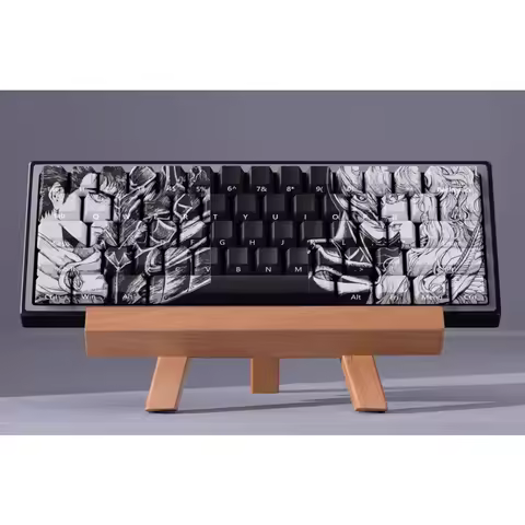 PBT Berserk Keycaps Dye Sublimation Cherry Height Side Print Backlight Black for AULA F75 Mad 60he 68he Mechanical Keyboard PC