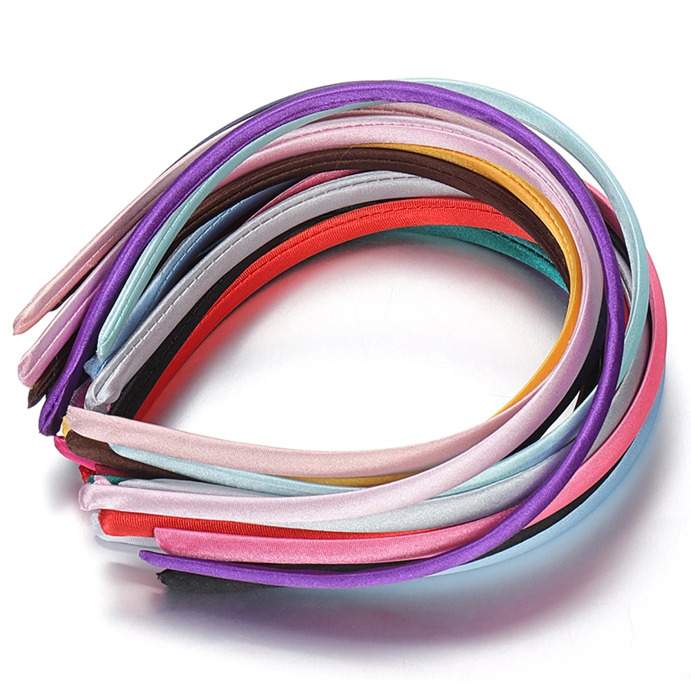 

10pcs 9mm Fabric Headband Hair Head Hoop Headband Hair Band Coloful Headwear for Blank Base Setting Hair Jewelry DIY Accessories