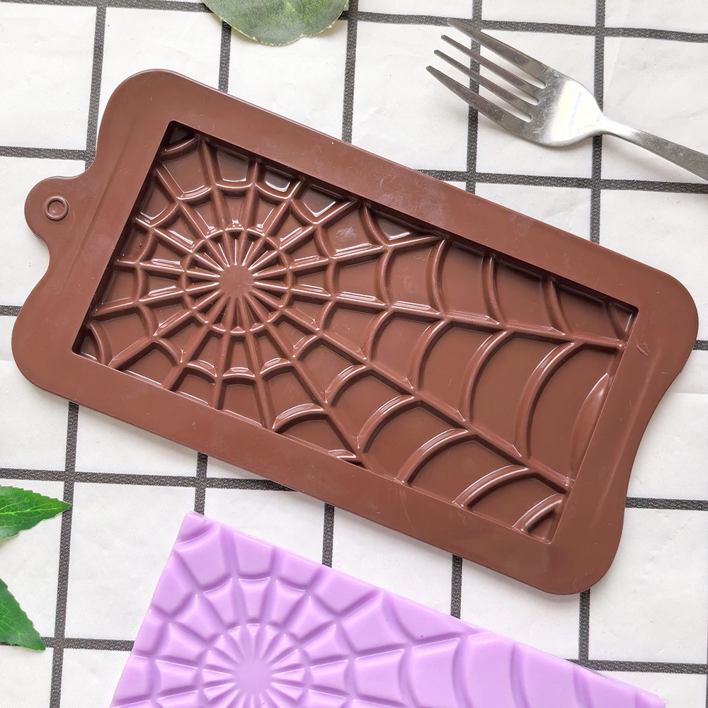 1pc Full page spider web chocolate silicone mold DIY ice biscuit pudding dessert mold