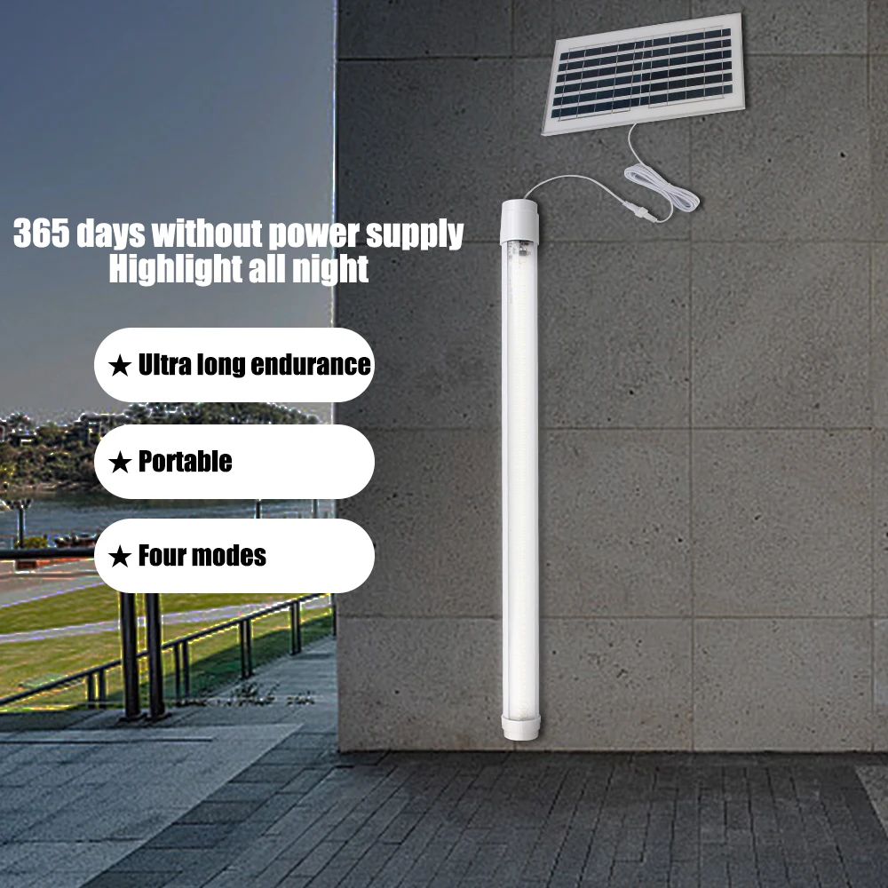 Camping Lantern Emergency Flashlight Waterproof Multifunctional LED Solar Tube Light For Balcony Corridor Outdoor Remote Control