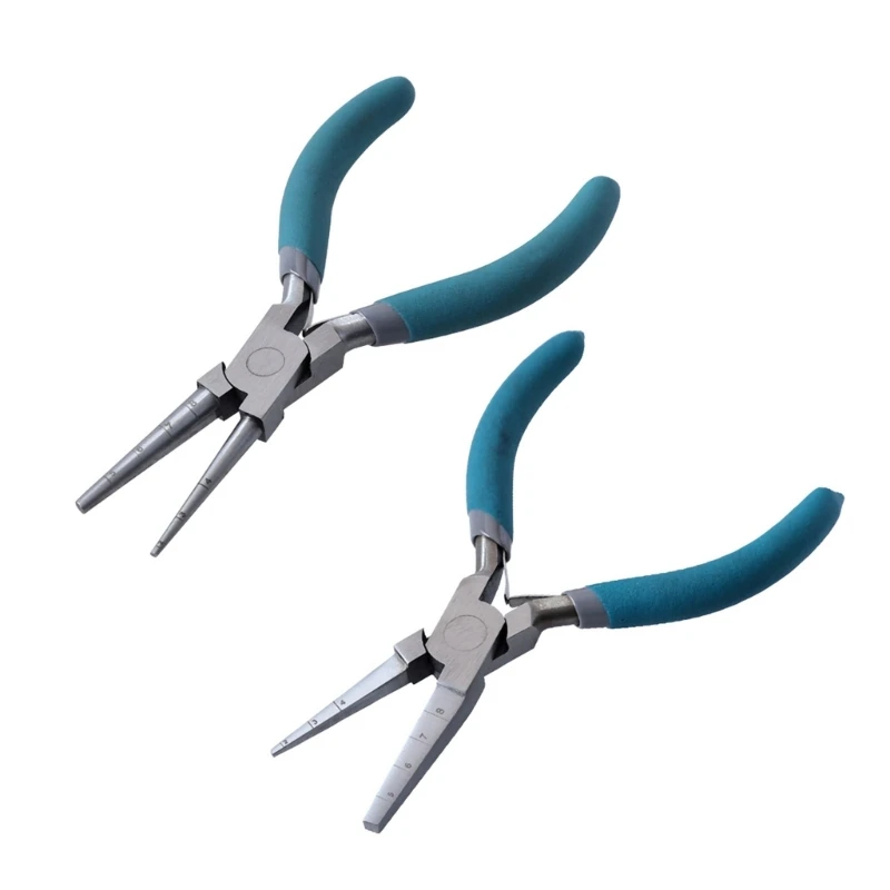 

Set of 2 Jewelry Pliers Crafting Tool Steel Texture Flat Nose Pliers Crafting Pliers for Necklace Bracelet Making