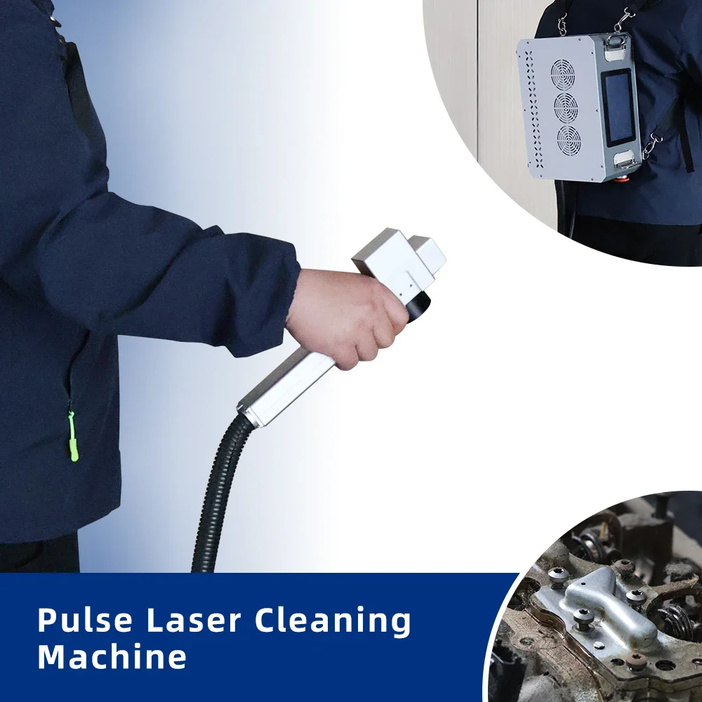 Pulitore per zaino con macchina per la pulizia a impulsi con raffreddamento ad aria 50W 100W per olio di vernice antiruggine