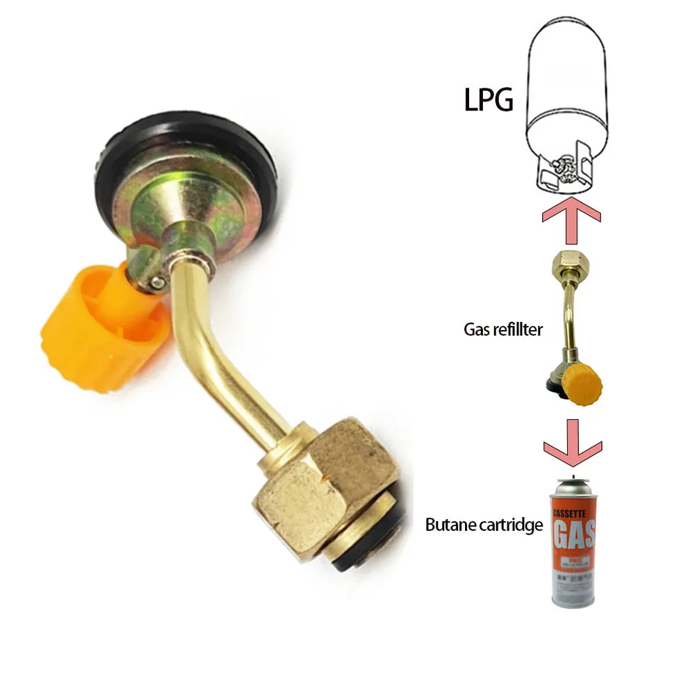 Gas Tank Charging Valve Refill Direct Connector Adapter Butane Cylinder Gas Refill Adapter For Outdoor Picnic Gas Filling