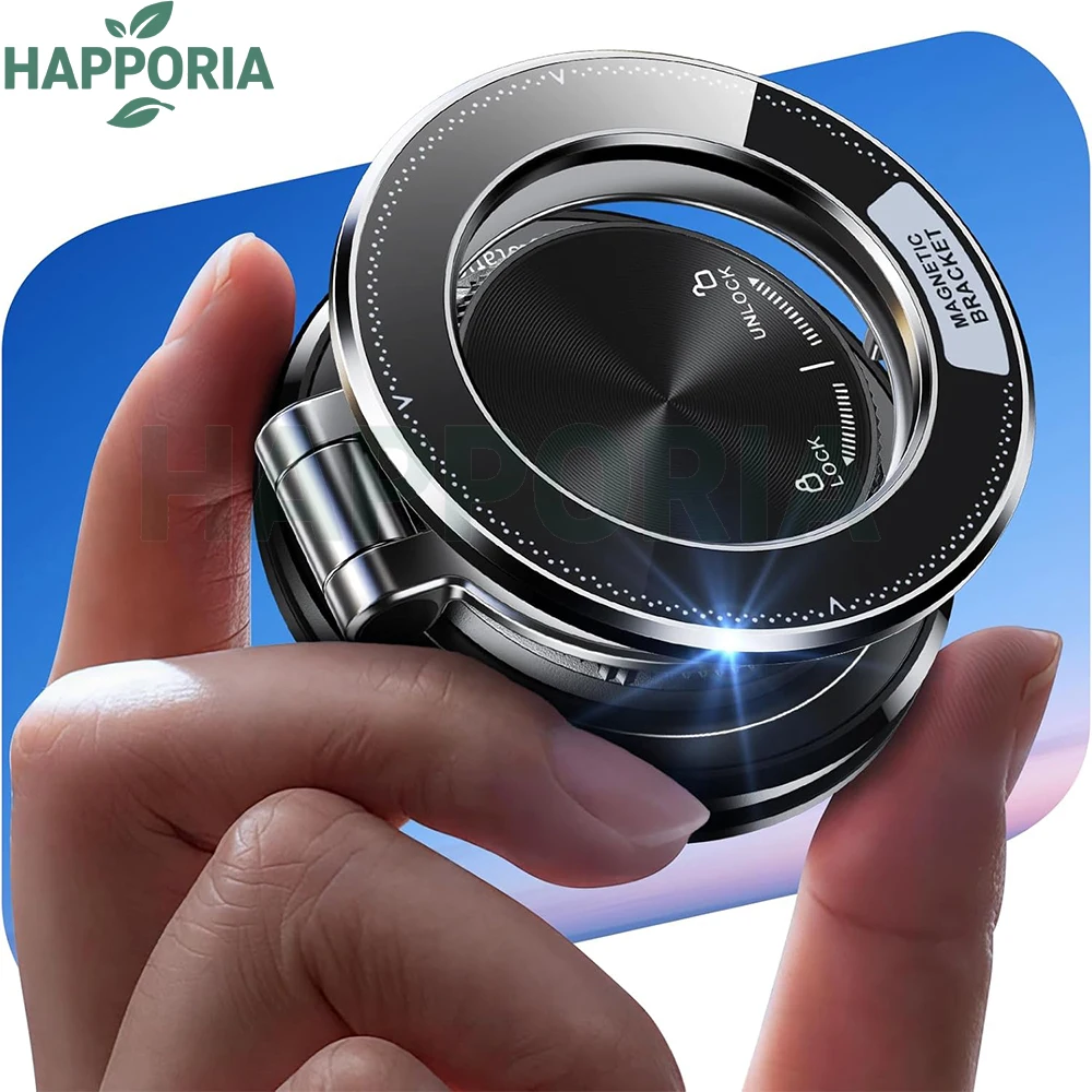 HAPPORIA Magnetic Vacuum Car Phone Holder 360 Adjustable Strong Suction Mount Foldable Stand for iPhone Samsung Universal