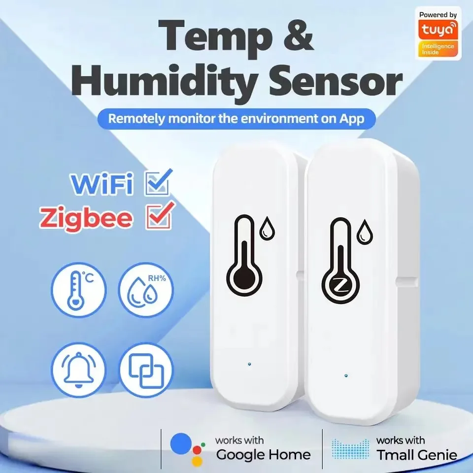 

Tuya Graffiti WiFi Bluetooth Temperature and Humidity Sensor Detector Home Indoor Wireless