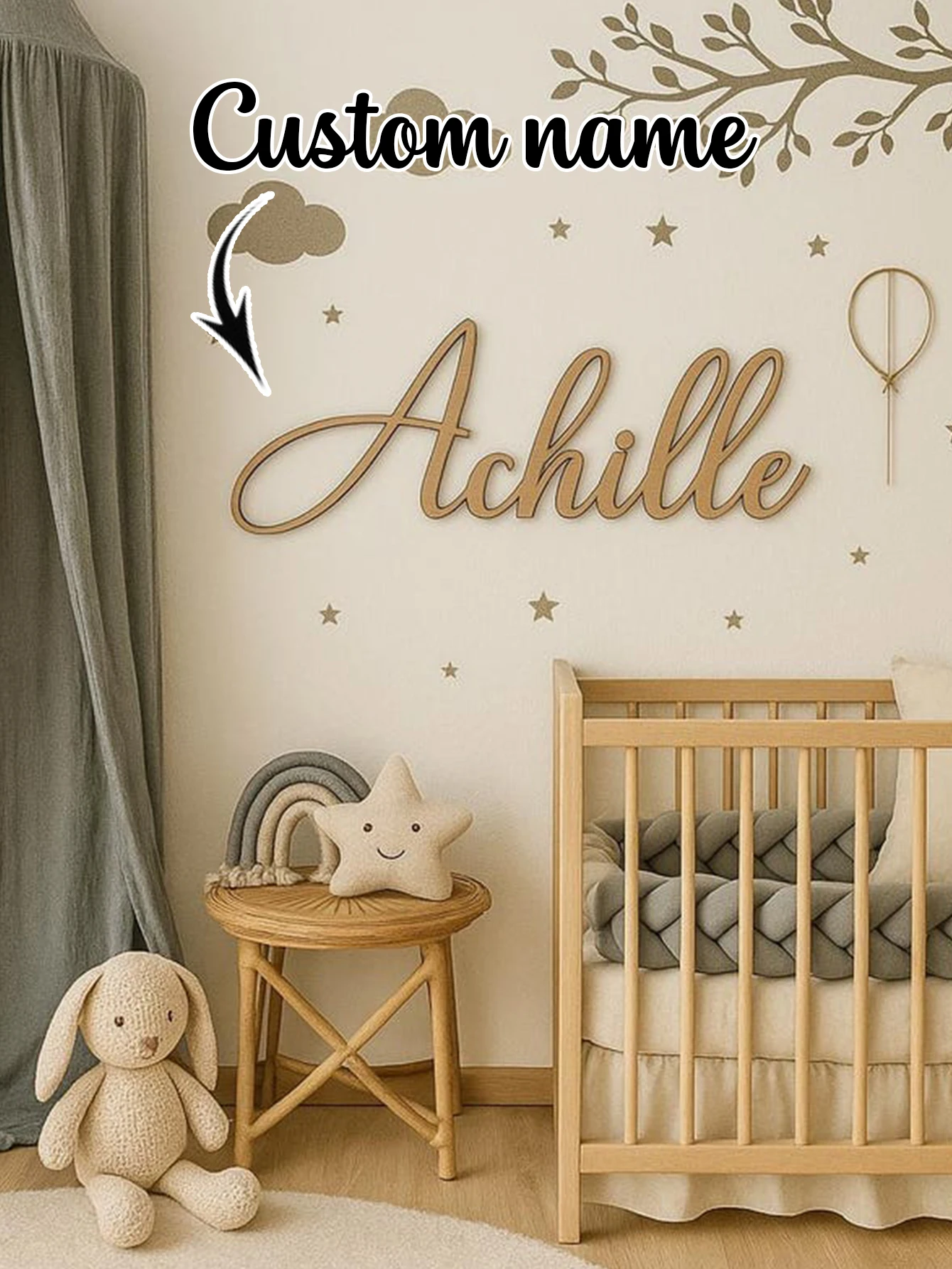 Custom Wooden Name Sign Matte  - đánh giá và giá Baby Nursery Keepsake